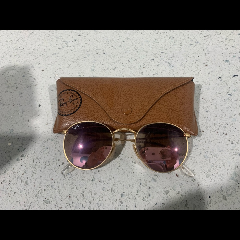Ray Ban rose gold sunglasses